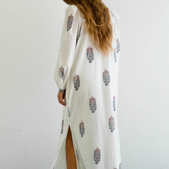 Virginie Violet Print Caftan Dress nwot - Picture 7 of 12